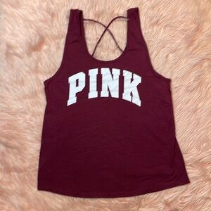 PINK BY‎ VICTORIA SECRET MAROON TANK- SIZE MEDIUM